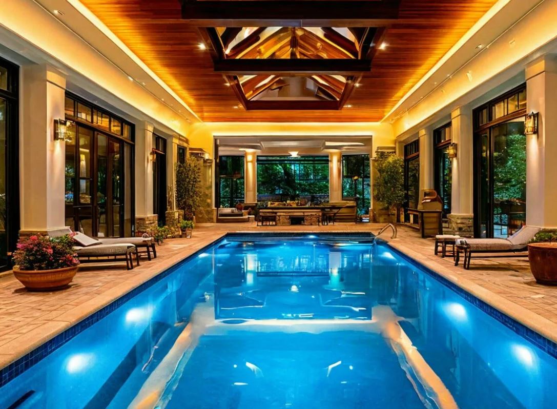 Отель, освещение для бассейна