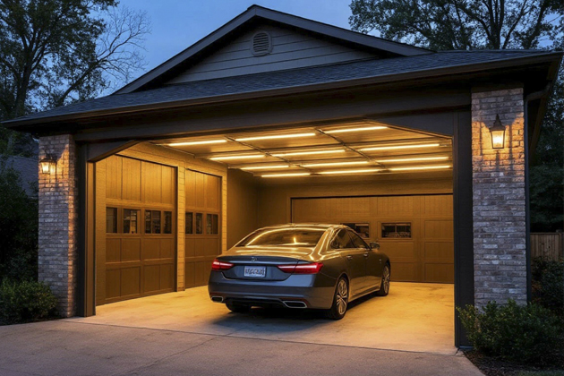 Как сделать освещение в гараже