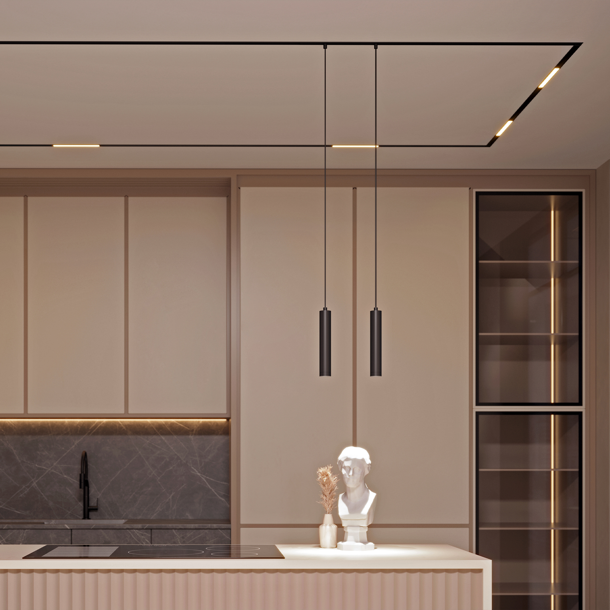 Современная кухня в теплых тонах Современная кухня в теплых тонах